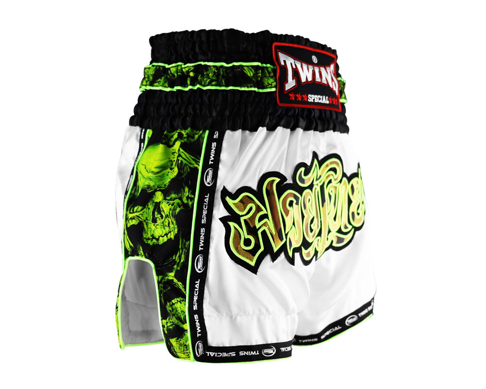 Twins Muay Thai Shorts TBS-SKULL White